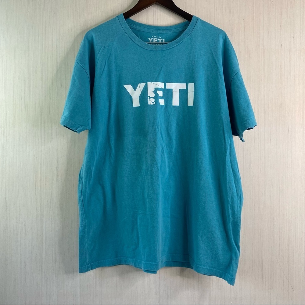 YETI Men's Fly Fishing Yeti Logo Short Sleeve Blue T-Shirt XXL